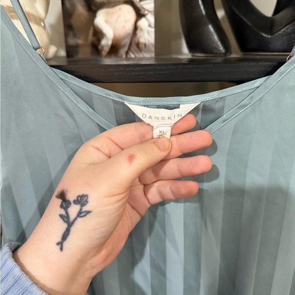 Danskin Gray and Green Sleeveless slip midi Dress size Xl - Picture 4 of 10